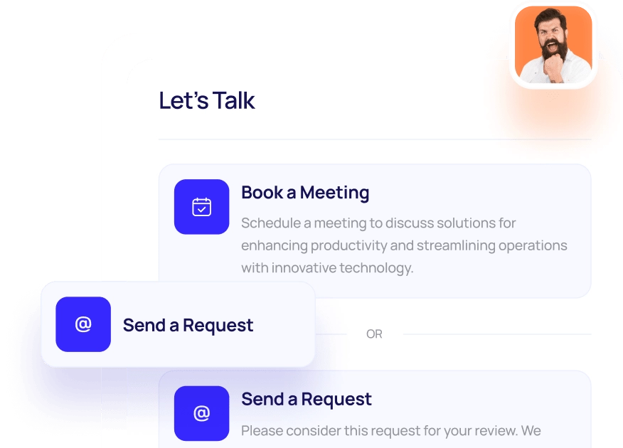 Form to schedule a call or send a request